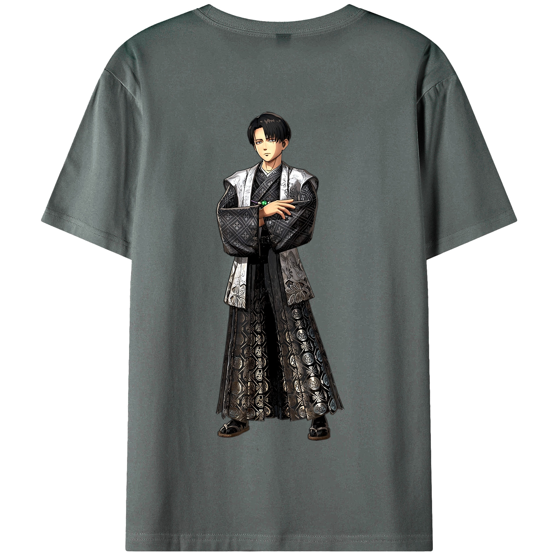 （画像用） 進撃の巨人 リヴァイ·アッカーマン Attack on Titan Levi Ackerman 綿100％半袖Tシャツ（背面プリント）